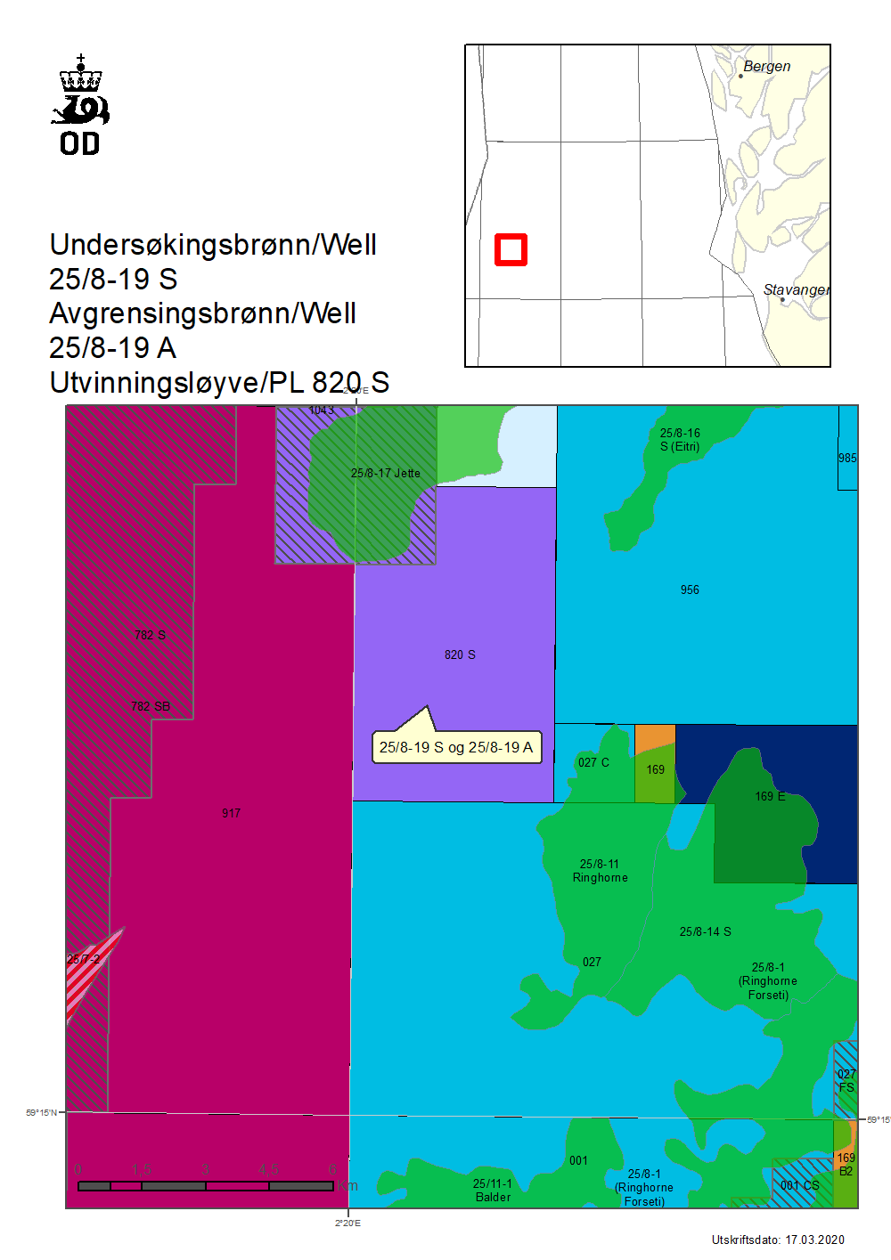 Map of well 25-8-19-S-og-25-8-19-A